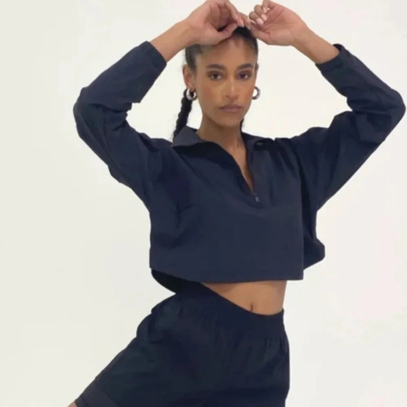 Weworewhat Cropped Nylon Quarter Zip - Picture 2 of 6